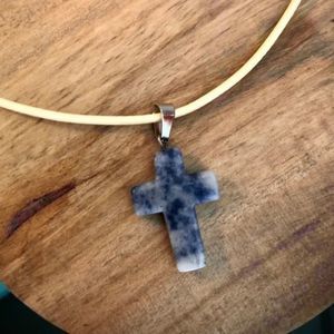 Necklace | Handmade Unisex Authentic Lapis Lazuli Cross Necklace